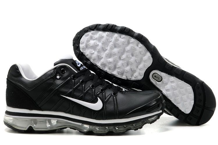 Mens Nike Air Max 2009 Black White Shoes - Click Image to Close